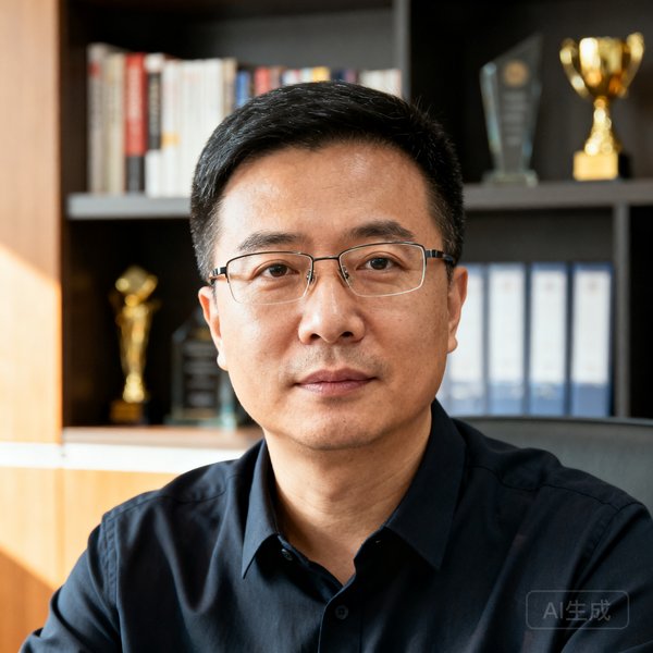 看球直播创始人兼CEO张磊的头像照片，戴眼镜的中年男性，背景为办公室书架